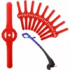 FVBJD Lot De 24 Couteaux De Débroussailleuse Rouge - Coupe-bordure En Plastique - Outil De Jardin - Lame De Rechange Pour Coupe-bordure Sans Fil (rouge)