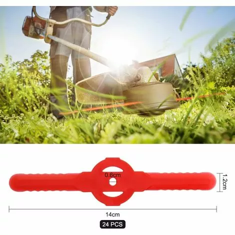 FVBJD Lot De 24 Couteaux De Débroussailleuse Rouge - Coupe-bordure En Plastique - Outil De Jardin - Lame De Rechange Pour Coupe-bordure Sans Fil (rouge) 4 FVBJD Lot De 24 Couteaux De Débroussailleuse Rouge - Coupe-bordure En Plastique - Outil De Jardin - Lame De Rechange Pour Coupe-bordure Sans Fil (rouge) – Image 2
