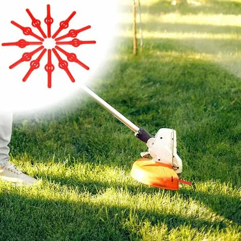 FVBJD Lot De 24 Couteaux De Débroussailleuse Rouge - Coupe-bordure En Plastique - Outil De Jardin - Lame De Rechange Pour Coupe-bordure Sans Fil (rouge) 6 FVBJD Lot De 24 Couteaux De Débroussailleuse Rouge - Coupe-bordure En Plastique - Outil De Jardin - Lame De Rechange Pour Coupe-bordure Sans Fil (rouge) – Image 4