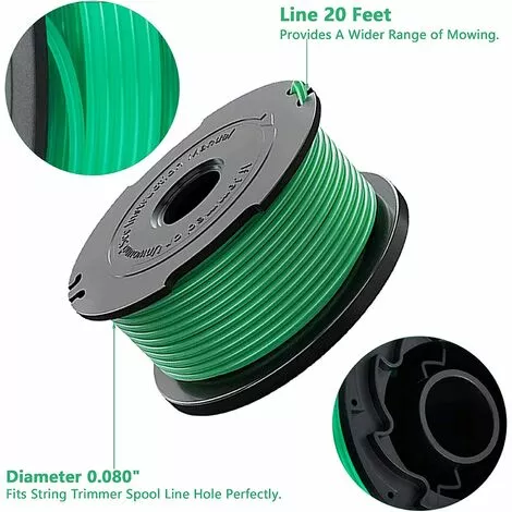 FVBJD BLACK+DECKER Bobine De Rechange SF-080 Bobine De Remplacement à Alimentation Automatique Pour Bobine De Fil Black And Decker Single Line (4pcs) 4 FVBJD BLACK+DECKER Bobine De Rechange SF-080 Bobine De Remplacement à Alimentation Automatique Pour Bobine De Fil Black And Decker Single Line (4pcs) – Image 2