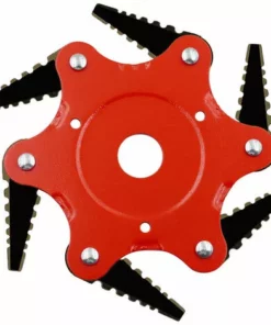 PREMIER Tête De Débroussailleuse En Métal à 6 Dents - Tête De Tondeuse à Gazon De Jardin 2 Commandes - Lame Rouge, Noire
