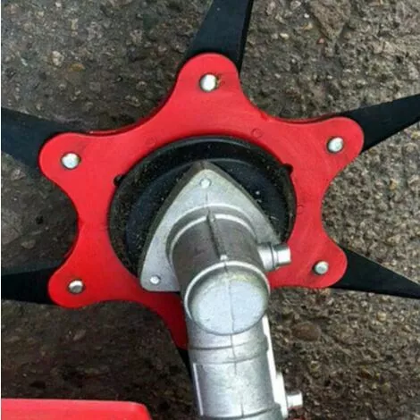 PREMIER Tête De Débroussailleuse En Métal à 6 Dents - Tête De Tondeuse à Gazon De Jardin 2 Commandes - Lame Rouge, Noire 6 PREMIER Tête De Débroussailleuse En Métal à 6 Dents - Tête De Tondeuse à Gazon De Jardin 2 Commandes - Lame Rouge, Noire – Image 4