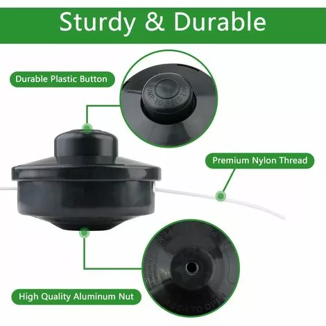 FLYME Lot De 2 Tête De Débroussailleuse Universelle Nylon Bobine De Rechange Et Tête De Coupe M10 X 1,25 Pour Débroussailleuse Thermique à Essence 6 FLYME Lot De 2 Tête De Débroussailleuse Universelle Nylon Bobine De Rechange Et Tête De Coupe M10 X 1,25 Pour Débroussailleuse Thermique à Essence – Image 4