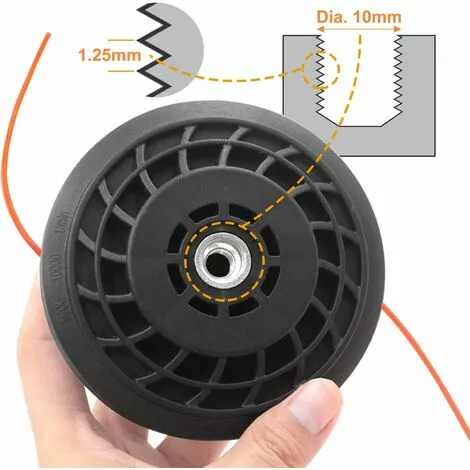 ZOLGINAH M10 X 1,25 à Gauche Tête De Universelle Accessoire Professionnel & Fil De Nylon Rond 2,4 Mm X 15 M Pour Débroussailleuse 4 ZOLGINAH M10 X 1,25 à Gauche Tête De Universelle Accessoire Professionnel & Fil De Nylon Rond 2,4 Mm X 15 M Pour Débroussailleuse – Image 2