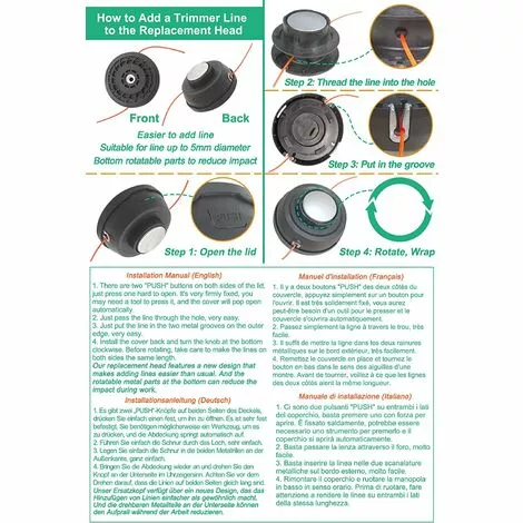 ZOLGINAH M10 X 1,25 à Gauche Tête De Universelle Accessoire Professionnel & Fil De Nylon Rond 2,4 Mm X 15 M Pour Débroussailleuse 5 ZOLGINAH M10 X 1,25 à Gauche Tête De Universelle Accessoire Professionnel & Fil De Nylon Rond 2,4 Mm X 15 M Pour Débroussailleuse – Image 3