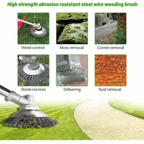 SINCèREETALI Brosse De Débroussailleuse, Tête De Brosse De Désherbage, Brosse De Désherbage De Débroussailleuse, Brosse De Désherbage Métallique, Environ 6 Pouces, Accessoires De Tondeuse à Gazon 5 SINCèREETALI Brosse De Débroussailleuse, Tête De Brosse De Désherbage, Brosse De Désherbage De Débroussailleuse, Brosse De Désherbage Métallique, Environ 6 Pouces, Accessoires De Tondeuse à Gazon – Image 3
