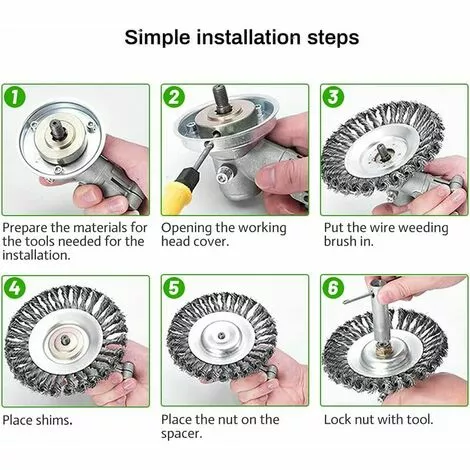 SINCèREETALI Brosse De Débroussailleuse, Tête De Brosse De Désherbage, Brosse De Désherbage De Débroussailleuse, Brosse De Désherbage Métallique, Environ 6 Pouces, Accessoires De Tondeuse à Gazon 6 SINCèREETALI Brosse De Débroussailleuse, Tête De Brosse De Désherbage, Brosse De Désherbage De Débroussailleuse, Brosse De Désherbage Métallique, Environ 6 Pouces, Accessoires De Tondeuse à Gazon – Image 4