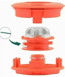 SINCèREETALI Tête De Tondeuse à Gazon - Tête De Coupe Universelle à 2 Lignes, Brosse En Nylon En Aluminium Fileté M10, Bobine De Bosse De Tondeuse (orange) -Débroussailleuse Soldes Magasin 63820556 5