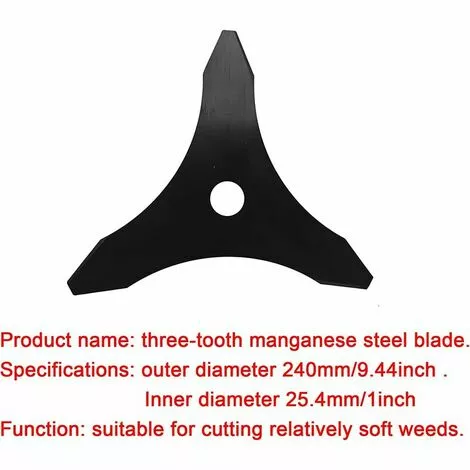 SINCèREETALI Lame De Débroussailleuse De Rechange Compatible Avec Les Lames De Débroussailleuse En Acier à 3 Dents Strimmer 10" 4 SINCèREETALI Lame De Débroussailleuse De Rechange Compatible Avec Les Lames De Débroussailleuse En Acier à 3 Dents Strimmer 10" – Image 2