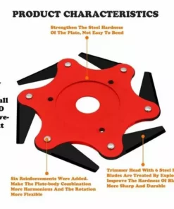 GroupM Tondeuse à 6 Feuilles Tondeuse à Gazon 6 Feuilles Coupe Herbe Tête De Coupe Débroussailleuse Accessoires Tête De Coupe 6 Feuilles -Débroussailleuse Soldes Magasin 63894298 3