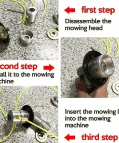 AOUGO Tête De Débroussailleuse Universelle En Aluminium De Rechange Flex Strimmer Débroussailleuse Tête De Bobine Avec 4 Cordons De Désherbage 1 Clé 2 Rondelles Pour Tondeuse à Gazon Garden M10 à Installer Facilement -Débroussailleuse Soldes Magasin 63967308 2