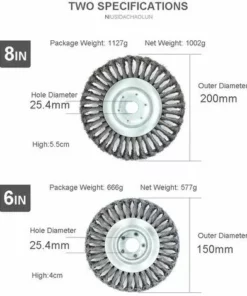 ENLENK Tête De Désherbage Fil D'acier, 6 Pouce Brosse Rotative Disque De Pinceau à Roue Pour Outils De Pelouse Jardin Agriculture - Trou Intérieur 25.4mm (6 Pouce) 8 ENLENK Tête De Désherbage Fil D'acier, 6 Pouce Brosse Rotative Disque De Pinceau à Roue Pour Outils De Pelouse Jardin Agriculture - Trou Intérieur 25.4mm (6 Pouce) -Débroussailleuse Soldes Magasin 63999929 2