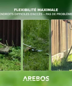 Arebos Débroussailleuse à Essence Premium 5 En 1 3PS 52 CC Avec Manche Profilé Rembourré Avec Rallonge De 1 M | Taille-haie Réglable | Coupe-Bordures | Débroussailleuse à Gazon - Noir / Rouge -Débroussailleuse Soldes Magasin 64089749 4