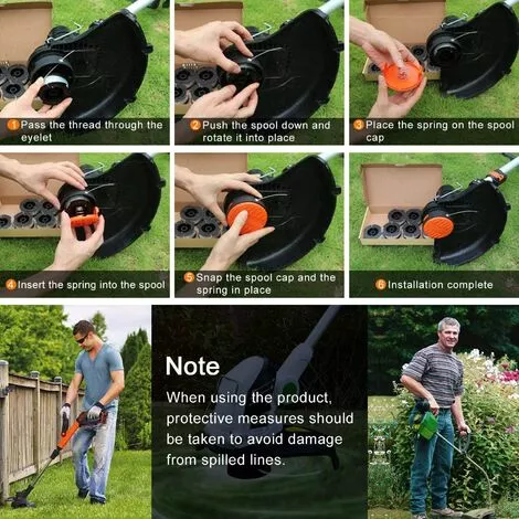 ARC-EN-CIéL Bobine Fil Coupe Bordure Pour Black Et Decker Coupe-Bordures, 6 Bobine De Fil Debroussailleuse Avec 1 Couvercle De Bobine Et 1 Ressort,Arcenciél 5 ARC-EN-CIéL Bobine Fil Coupe Bordure Pour Black Et Decker Coupe-Bordures, 6 Bobine De Fil Debroussailleuse Avec 1 Couvercle De Bobine Et 1 Ressort,Arcenciél – Image 3