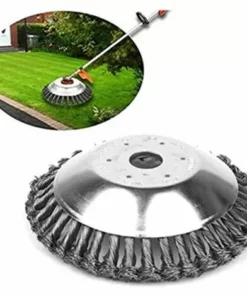 CARILLONSàVENT Brosse De Débroussailleuse à Gazon,Carivent Tête De Tondeuse à Fil Avec Roue En Fil D'acier Solide, Brosse à Désherber Ronde En Métal,Outil Multifonctionnel D'élimination Des Mauvaises Herbes(6 Pouces) -Débroussailleuse Soldes Magasin 64142396 3