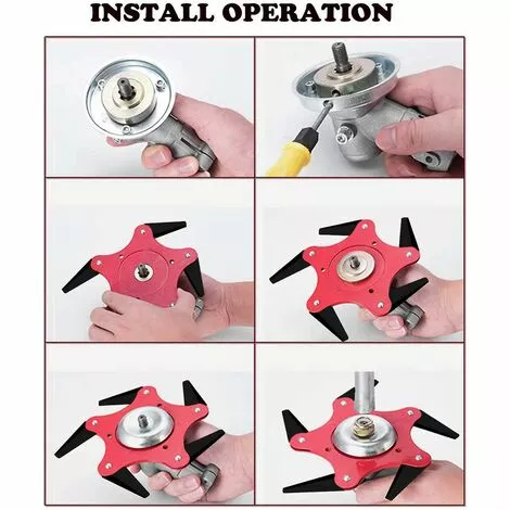 BF Tête De Tondeuse Extérieure Débroussailleuse Lame Accessoires De Tête De Tondeuse à Gazon 6 Rasoir En Acier 4 BF Tête De Tondeuse Extérieure Débroussailleuse Lame Accessoires De Tête De Tondeuse à Gazon 6 Rasoir En Acier – Image 2