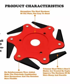 BF Tête De Tondeuse Extérieure Débroussailleuse Lame Accessoires De Tête De Tondeuse à Gazon 6 Rasoir En Acier 9 BF Tête De Tondeuse Extérieure Débroussailleuse Lame Accessoires De Tête De Tondeuse à Gazon 6 Rasoir En Acier -Débroussailleuse Soldes Magasin 64388135 3