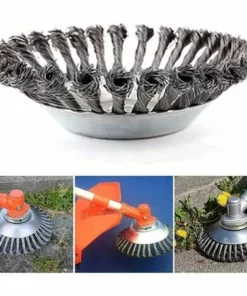 MONLY Brosse De Débroussailleuse à Gazon,Brosse à Mauvaises,Tête De Tondeuse à Fil Avec Roue En Fil D'acier Solide,Brosse à Désherber Ronde En Métal,Peut Enlever Efficacement Les Mauvaises Herbes(6 Pouces) -Débroussailleuse Soldes Magasin 64579037 3