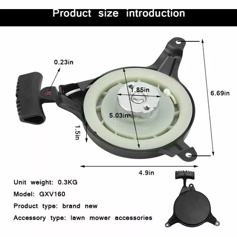 AOUGO Tirez Le Démarreur, Tirez Le Cordon De Démarrage Recoil Pull Starter Assembly Pièces De Rechange Pour Tondeuse à Gazon GXV140 GXV160 GX200 5.5HP 6.5HP Engine Tondeuse à Gazon 6 AOUGO Tirez Le Démarreur, Tirez Le Cordon De Démarrage Recoil Pull Starter Assembly Pièces De Rechange Pour Tondeuse à Gazon GXV140 GXV160 GX200 5.5HP 6.5HP Engine Tondeuse à Gazon – Image 4