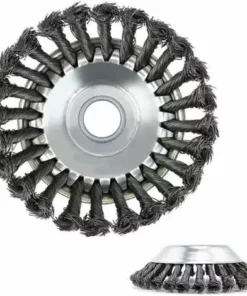 Brosse De Débroussailleuse à Gazon,Tête De Tondeuse à Fil Avec Roue En Fil D'acier Solide, Brosse à Désherber Ronde En Métal,Outil Multifonctionnel D'élimination Des Mauvaises Herbes(6 Pouces) 56Vingt