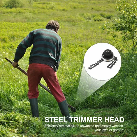 TANCYCO Tête De Tondeuse Avec Lame De Coupe-chaîne à Bobine Tête De Tondeuse à Gazon D'extérieur Outil De Mangeur De Tête De Tondeuse En Acier Pour Remplacement De Tondeuse à Gazon à Arbres Droits 5 TANCYCO Tête De Tondeuse Avec Lame De Coupe-chaîne à Bobine Tête De Tondeuse à Gazon D'extérieur Outil De Mangeur De Tête De Tondeuse En Acier Pour Remplacement De Tondeuse à Gazon à Arbres Droits – Image 3