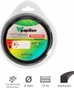 PAPILLON Fil Professionnel Nylon/aluminium Strié Ø 3,0 Mm. Rouleau 12 Mètres