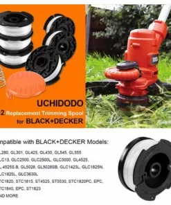 CESIèCLEFOU Bobine Fil Coupe Bordure Pour Black Et Decker Coupe-Bordures, 6 Bobine De Fil Debroussailleuse Avec 1 Couvercle De Bobine Et 1 Ressort Lefou -Débroussailleuse Soldes Magasin 65211058 5