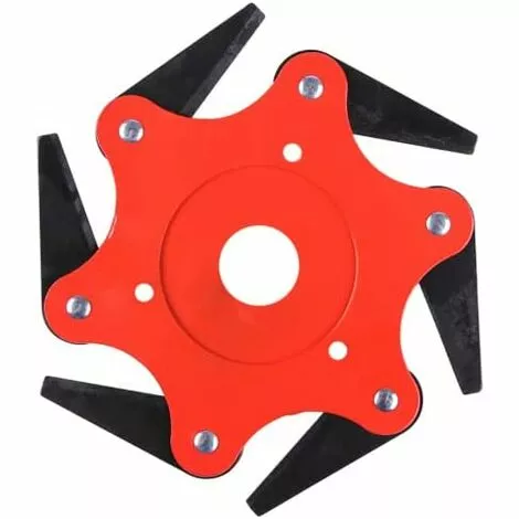 BARES Tête De Débroussailleuse En Métal à 6 Dents - Tête De Tondeuse à Gazon De Jardin 2 Commandes - Lame Rouge, Noire 3 BARES Tête De Débroussailleuse En Métal à 6 Dents - Tête De Tondeuse à Gazon De Jardin 2 Commandes - Lame Rouge, Noire
