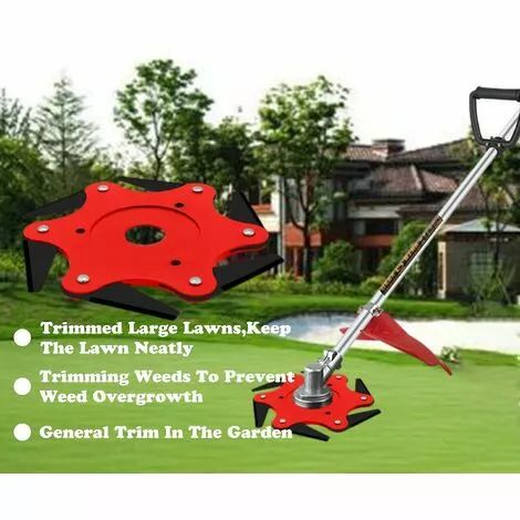 BDD Tête De Tondeuse Extérieure Débroussailleuse Lame Accessoires De Tête De Tondeuse à Gazon 6 Rasoir En Acier 6 BDD Tête De Tondeuse Extérieure Débroussailleuse Lame Accessoires De Tête De Tondeuse à Gazon 6 Rasoir En Acier – Image 4