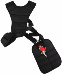 OSQI Tondeuse à Gazon Double Sangle Épaule Harnais Noir Confort Tondeuses/Débroussailleuse Ceinture En Nylon Pour Débroussailleuses