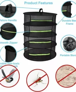 OSQI Étendoir à Herbes Suspendu Étendoir En Maille Pour Plantes Sèche-herbes Filet Sec Pliable Avec Fermeture éclair Pour Graines, Bourgeons, Noix, Plantes Hydroponiques (4 Couches) 9 OSQI Étendoir à Herbes Suspendu Étendoir En Maille Pour Plantes Sèche-herbes Filet Sec Pliable Avec Fermeture éclair Pour Graines, Bourgeons, Noix, Plantes Hydroponiques (4 Couches) -Débroussailleuse Soldes Magasin 65506364 3