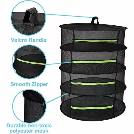 OSQI Étendoir à Herbes Suspendu Étendoir En Maille Pour Plantes Sèche-herbes Filet Sec Pliable Avec Fermeture éclair Pour Graines, Bourgeons, Noix, Plantes Hydroponiques (4 Couches) 6 OSQI Étendoir à Herbes Suspendu Étendoir En Maille Pour Plantes Sèche-herbes Filet Sec Pliable Avec Fermeture éclair Pour Graines, Bourgeons, Noix, Plantes Hydroponiques (4 Couches) – Image 4