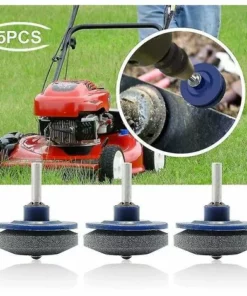 BAICCCF Accessoire Pour Débroussailleuse Affûteur De Lame De Tondeuse à Gazon 5 Pièces Compatible Avec N'importe Quelle Perceuse à Main Perceuse électrique -Débroussailleuse Soldes Magasin 65669586 5
