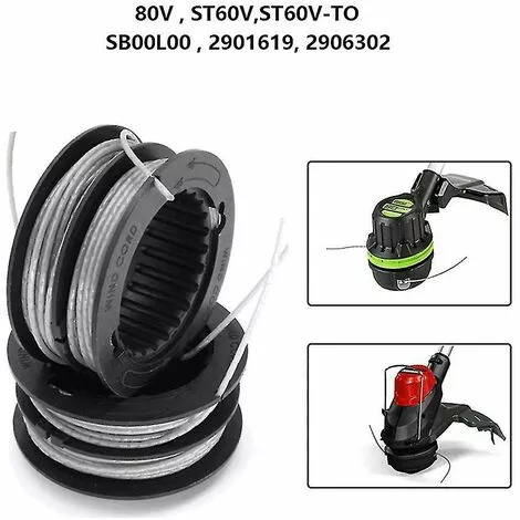 BAICCCF Accessoire Pour Débroussailleuse Lot De 2 Lignes De Débroussailleuse Compatibles Greenworks Sb00l00 St60v St60v-t0 4 BAICCCF Accessoire Pour Débroussailleuse Lot De 2 Lignes De Débroussailleuse Compatibles Greenworks Sb00l00 St60v St60v-t0 – Image 2
