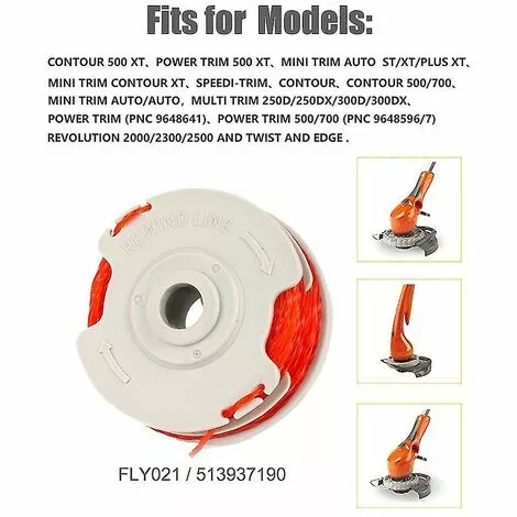 BAICCCF Accessoire Pour Débroussailleuse Lot De 4 Bobines De Débroussailleuse Fly021 Compatible Avec Les Débroussailleuses Sans Fil Flymo. 7 BAICCCF Accessoire Pour Débroussailleuse Lot De 4 Bobines De Débroussailleuse Fly021 Compatible Avec Les Débroussailleuses Sans Fil Flymo. – Image 5