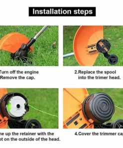 BAICCCF Accessoire Pour Débroussailleuse Lot De 4 Couvercles De Capuchon De Bobine Wa0037, Compatibles Avec Worx Wg184 Wg168 Wg190 Weed Eater -Débroussailleuse Soldes Magasin 65669703 3