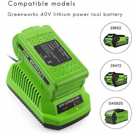 BAICCCF Accessoire Pour Débroussailleuse Chargeur De Batterie Au Lithium 40 V Compatible Avec La Prise EU De Batterie Li-ion Greenworks 40 V 6 BAICCCF Accessoire Pour Débroussailleuse Chargeur De Batterie Au Lithium 40 V Compatible Avec La Prise EU De Batterie Li-ion Greenworks 40 V – Image 4