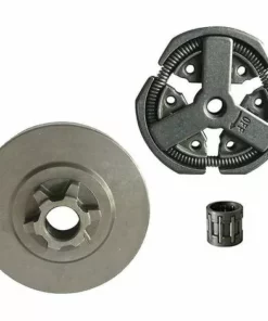 BAICCCF Accessoire Pour Débroussailleuse Tambour D'embrayage 3/8 Et Embrayage Et Roulement à Aiguilles Compatibles Avec La Tronçonneuse Chinoise 3800