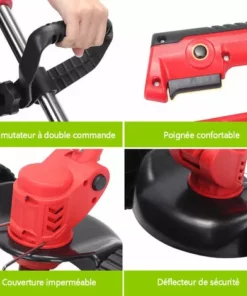 MAGICFOX Débroussailleuse Sans Fil Avec 2 Batteries 4.0A , 3 En 1 Coupe-Bordure 90° Régler Avec Roue De Guidage Pour Coupe De Jardin, Pelouse -Débroussailleuse Soldes Magasin 65747147 3