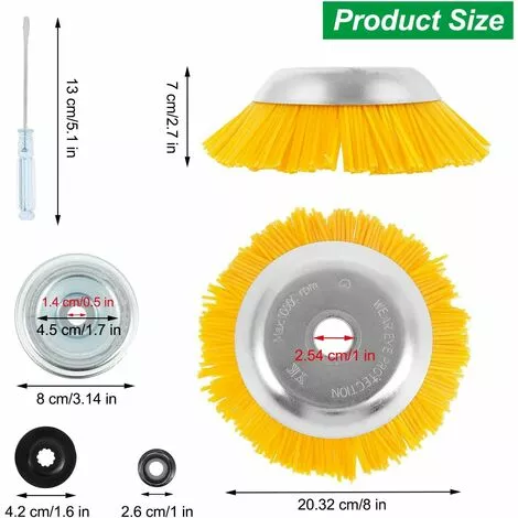 MONLY Brosse Desherbage Debroussailleuse 8 Pouce, Tete Brosse Désherbage En Nylon, Tête De Désherbage Rotative Ronde, Pour Outils De Pelouse Jardin Agriculture 4 MONLY Brosse Desherbage Debroussailleuse 8 Pouce, Tete Brosse Désherbage En Nylon, Tête De Désherbage Rotative Ronde, Pour Outils De Pelouse Jardin Agriculture – Image 2
