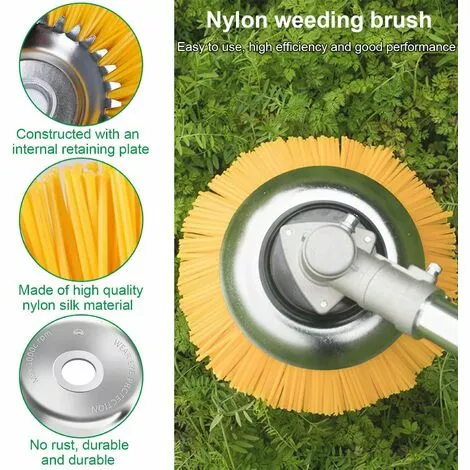MONLY Brosse Desherbage Debroussailleuse 8 Pouce, Tete Brosse Désherbage En Nylon, Tête De Désherbage Rotative Ronde, Pour Outils De Pelouse Jardin Agriculture 5 MONLY Brosse Desherbage Debroussailleuse 8 Pouce, Tete Brosse Désherbage En Nylon, Tête De Désherbage Rotative Ronde, Pour Outils De Pelouse Jardin Agriculture – Image 3