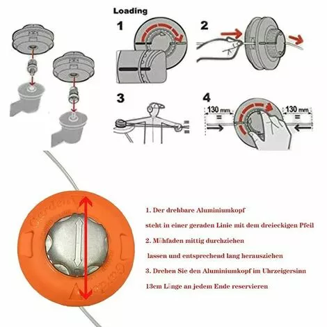 KAEJYIUT Tête De Fil Pour Débroussailleuse, Bobine De Fil, Accessoire M10 X 1,25 Mm, Tête En Aluminium épaisse, Sans Démontage 6 KAEJYIUT Tête De Fil Pour Débroussailleuse, Bobine De Fil, Accessoire M10 X 1,25 Mm, Tête En Aluminium épaisse, Sans Démontage – Image 4