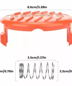 QERSTA Capuchons De Bobine, Capuchons De Bobine 4 Pièces Capuchon De Bobine De Tondeuse, Accessoires De Débroussailleuse, Capuchons De Bobine En ABS Pour Black-Decker, Tondeuse à Gazon Rc-100-P -Débroussailleuse Soldes Magasin 65901385 2