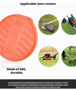 QERSTA Capuchons De Bobine, Capuchons De Bobine 4 Pièces Capuchon De Bobine De Tondeuse, Accessoires De Débroussailleuse, Capuchons De Bobine En ABS Pour Black-Decker, Tondeuse à Gazon Rc-100-P -Débroussailleuse Soldes Magasin 65901385 5