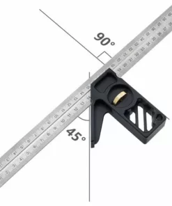 QERSTA Outil De Mesure De Charpentier à Angle De 45 à 90 Degrés Réglable En Alliage D'aluminium De 300 Mm 8 QERSTA Outil De Mesure De Charpentier à Angle De 45 à 90 Degrés Réglable En Alliage D'aluminium De 300 Mm -Débroussailleuse Soldes Magasin 65902258 2