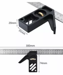 QERSTA Outil De Mesure De Charpentier à Angle De 45 à 90 Degrés Réglable En Alliage D'aluminium De 300 Mm 9 QERSTA Outil De Mesure De Charpentier à Angle De 45 à 90 Degrés Réglable En Alliage D'aluminium De 300 Mm -Débroussailleuse Soldes Magasin 65902258 3