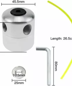 LADACèE Têtes Pour Débroussailleuses Universelle En Aluminium M10 Strimmer Head Avec 4 Fils 1 Clé Hexagonale Et 2 Rondelles Tête Coupe-bordure Pour Tondeuse à Gazon -Débroussailleuse Soldes Magasin 65914880 3