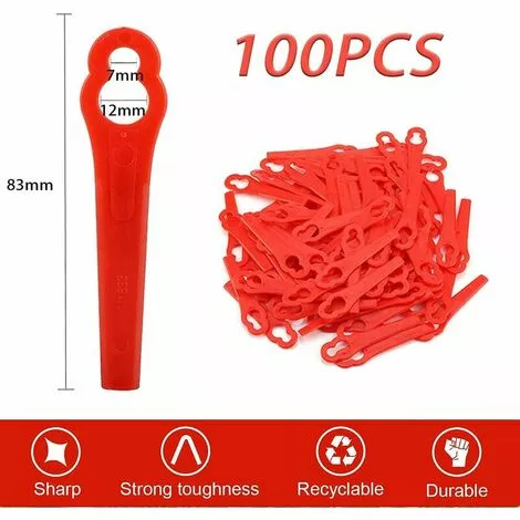 KAEJYIUT Tête De Débroussailleuse Lame Coupe Bordure,100pcs Lames En Plastique De Rechange Lame Taille Bordure Lame Plastique Coupe Bordure Lame Coupe Bordur,pour Jardin Et Pelouse Coupe-Bordures Sur Batterie 4 KAEJYIUT Tête De Débroussailleuse Lame Coupe Bordure,100pcs Lames En Plastique De Rechange Lame Taille Bordure Lame Plastique Coupe Bordure Lame Coupe Bordur,pour Jardin Et Pelouse Coupe-Bordures Sur Batterie – Image 2