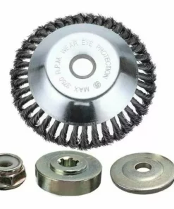 KAEJYIUT Tête Brosse Désherbage Avec Contre-écrou Pour Débroussailleuse, Plateau Désherbage En Fil D'acier Universel, Tête D'herbe Roue Au Manganèse Brosse Pièces De Rechange