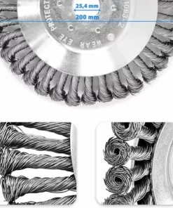Brosse à Mauvaise Herbes, Tête Débroussailleuse Tondeuse à Gazon Brosse 200 X 25,4 Mm D'alésage. Brosse En Acier Fils Entrelacés.,Yeurié -Débroussailleuse Soldes Magasin 66809583 2